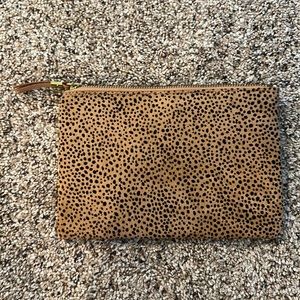 NWT Madewell The Leather Pouch Clutch: Dotted Calf Hair Edition - new with tags